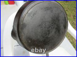 Griswold #14 Cast Iron Skillet Heat Ring Sits Flat No Pattern Number