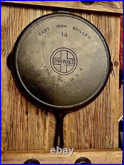 Griswold #14 Cast Iron Skillet Pan Large Block Logo with Heat Ring 718 Antique