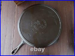 Griswold #14 Cast Iron Skillet With Large Block Logo And Heat Ring Restored