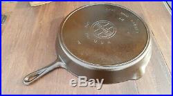 Griswold #14 Cast Iron Skillet With Large Block Logo And Heat Ring Restored