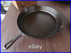 Griswold #14 Cast Iron Skillet With Large Block Logo And Heat Ring Restored