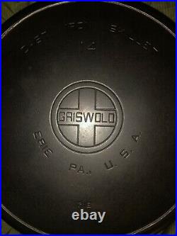 Griswold 14 cast iron skillet Large Logo