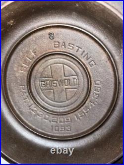 Griswold #3 Cast Iron Skillet With Self Basting Lid