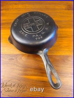 Griswold #4 Cast Iron Skillet Large Block Logo Heat Ring 702 Restored