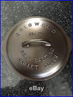 Griswold #5 Low Dome Fully Marked Skillet Lid/Cover Pn#465 Nice! HTF
