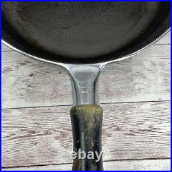Griswold #6 698A Cast Iron Skillet With Wooden Handle Nickle Plated