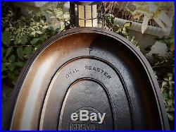 Griswold # 7 Oval Roaster With LID And Trivet Cast Iron