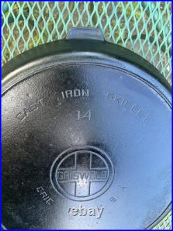 Griswold 718A Cast Iron #14 Large Block Slant Logo Skillet with Heat Ring
