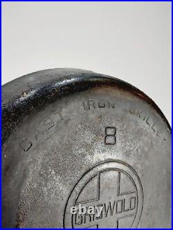 Griswold #8 10-1/2 Cast Iron Skillet 704 with Lid Vintage