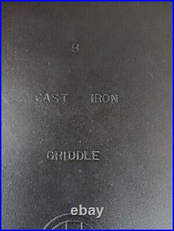 Griswold #8 Cast Iron Long Griddle With Large Block Logo Restored