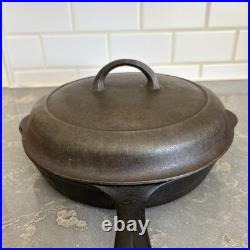 Griswold #8 Cast Iron Skillet #704 With High dome Lid #1098C Vtg SITS FLAT
