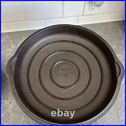 Griswold #8 Cast Iron Skillet #704 With High dome Lid #1098C Vtg SITS FLAT