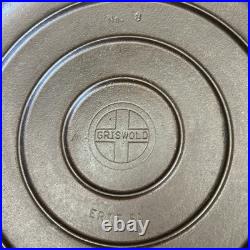 Griswold #8 Cast Iron Skillet #704 With High dome Lid #1098C Vtg SITS FLAT