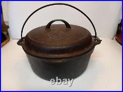 Griswold #8 Cast Iron Tite-Top Dutch Oven WithHandle and Trivet Button Logo lid