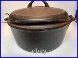 Griswold #8 Cast Iron Tite-Top Dutch Oven WithHandle and Trivet Button Logo lid