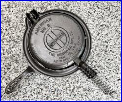 Griswold #8 Cast Iron Waffle Iron Slant Logo 314 315 327 Low Base Restored