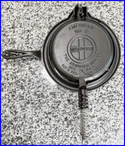Griswold #8 Cast Iron Waffle Iron Slant Logo 314 315 327 Low Base Restored
