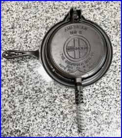 Griswold #8 Cast Iron Waffle Iron Slant Logo 314 315 327 Low Base Restored