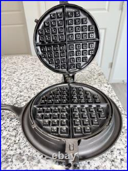 Griswold #8 Cast Iron Waffle Iron Slant Logo 314 315 327 Low Base Restored