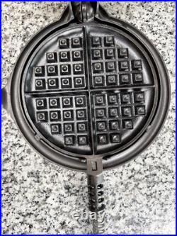 Griswold #8 Cast Iron Waffle Iron Slant Logo 314 315 327 Low Base Restored