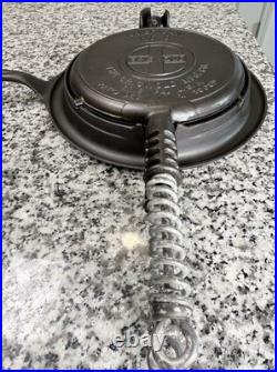 Griswold #8 Cast Iron Waffle Iron Slant Logo 314 315 327 Low Base Restored