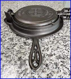 Griswold #8 Cast Iron Waffle Iron Slant Logo 314 315 327 Low Base Restored