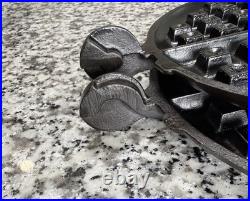 Griswold #8 Cast Iron Waffle Iron Slant Logo 314 315 327 Low Base Restored