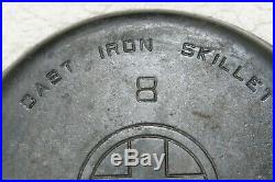 Griswold 8 Slant Logo 704 G 10 Cast Iron Skillet Pan Erie PA USA Gray 5 Handle
