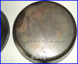 Griswold #800 2-Piece 10½ Cast Iron Chicken Fryer Hinged Lid VERY GOOD