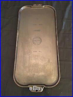 Griswold #9 Long Griddle 909 A Large Logo Quality Cast Iron