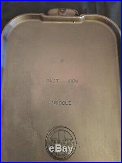 Griswold #9 Long Griddle 909 A Large Logo Quality Cast Iron