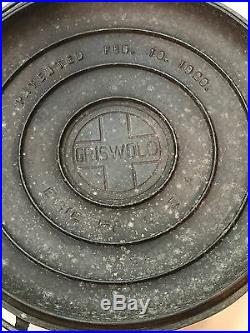 Griswold #9 Tite Top Cast Iron Dutch Oven BLOCK LETTER Logo on Lid 11
