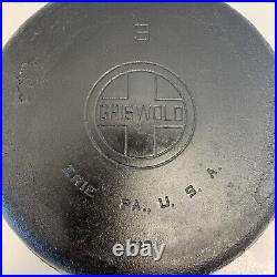 Griswold #9 Vintage Cast Iron Skillet (Large Logo) 710 Sits Flat Very Nice