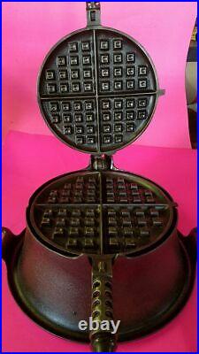 Griswold American Cast Iron Waffle Iron Maker No. 8 885/886/985 RESTORED