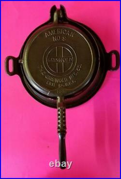 Griswold American Cast Iron Waffle Iron Maker No. 8 885/886/985 RESTORED