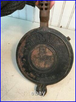 Griswold American Cast Iron Waffle Maker No 7 Pat'd 1908 309