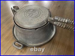 Griswold American No. 8 Cast Iron Waffle Maker with No. 88 Tall Base, read