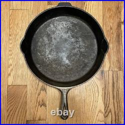 Griswold Antique Large Cast Iron Skillet Erie PA. 719 A NO. 12 Very Good Black