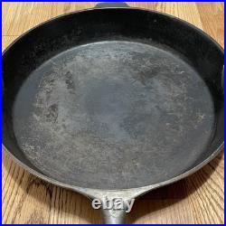 Griswold Antique Large Cast Iron Skillet Erie PA. 719 A NO. 12 Very Good Black