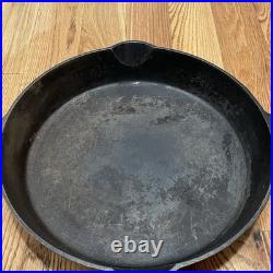 Griswold Antique Large Cast Iron Skillet Erie PA. 719 A NO. 12 Very Good Black