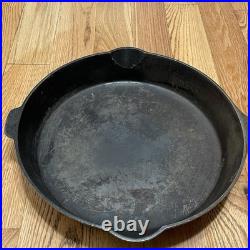 Griswold Antique Large Cast Iron Skillet Erie PA. 719 A NO. 12 Very Good Black
