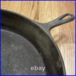 Griswold Antique Large Cast Iron Skillet Erie PA. 719 A NO. 12 Very Good Black