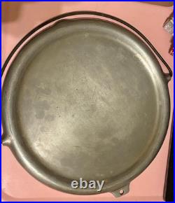 Griswold Cast Aluminum Bailed Griddle, 1920-50's Pat #435, sz 14
