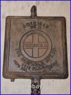 Griswold Cast Iron #11 American HIGH BASE Waffle Iron 3270/987 Base