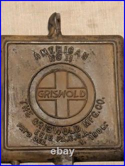 Griswold Cast Iron #11 American HIGH BASE Waffle Iron 3270/987 Base