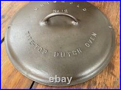 Griswold Cast Iron #12 Fully Marked Slant Logo Dutch Oven