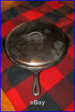 Griswold Cast Iron #12 Skillet With Matching Lid (No's 719B AND 472)