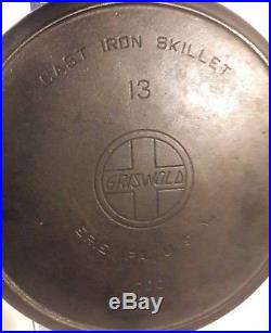 Griswold Cast Iron # 13 Skillet Slant EPU Logo
