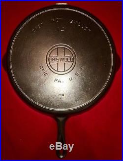 Griswold Cast Iron # 14 Skillet Block Logo Smoke Ring