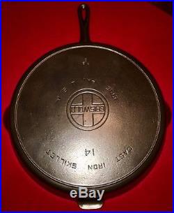 Griswold Cast Iron # 14 Skillet Block Logo Smoke Ring